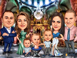 Дигитални карикатури по поръчка за подарък за сватба рожден ден юбилей годишнина пенсиониране