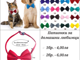 Папионки за домашни любимци. Папионка за куче. Панделки за кучета. Панделка за куче. Папионка