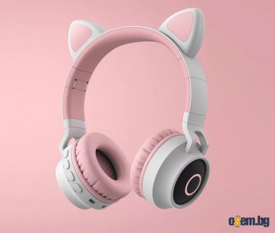 Безжични bluetooth слушалки с котешки уши за деца BT-023C - EP9