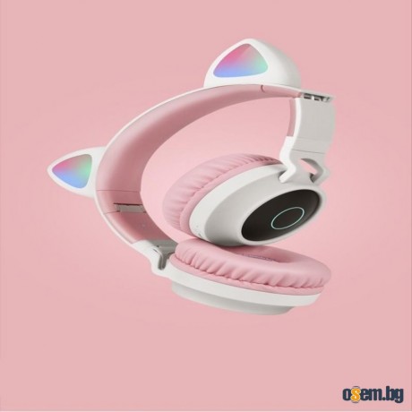 Безжични bluetooth слушалки с котешки уши за деца BT-023C - EP9